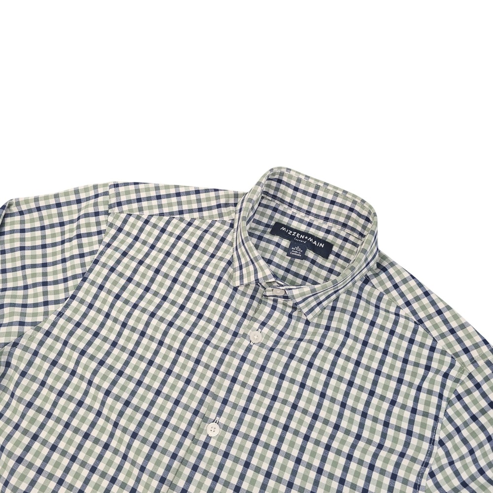 Mizzen+Main Leeward Trim Fit No Tuck Shirt Mens Small Gingham 1WS-0887 - Picture 5 of 10